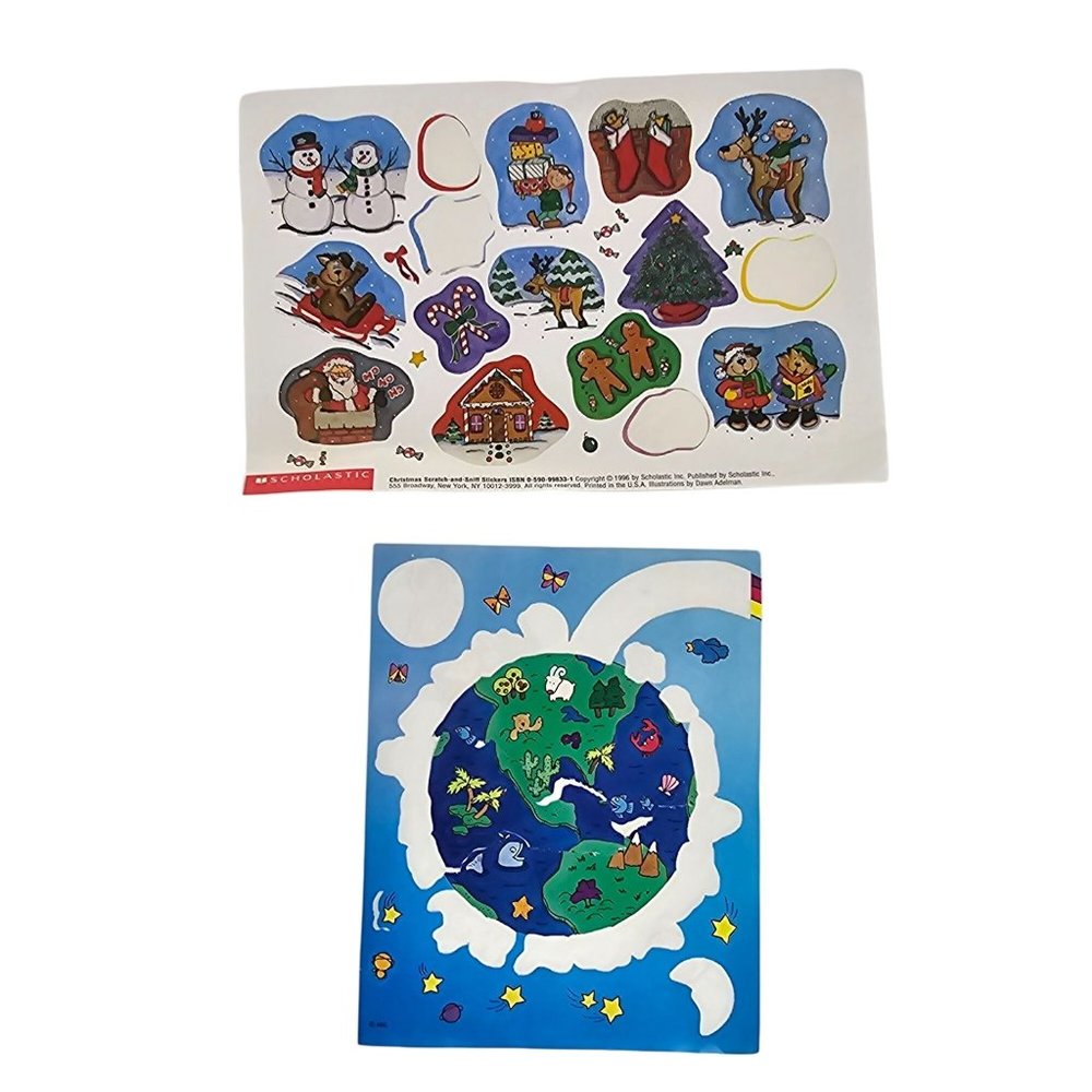 Vintage Scholastic Scratch And Sniff Stickers Christmas Plus Bonus Stickers